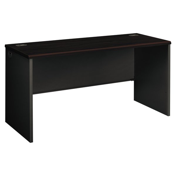 Hon 38000 Series Desk Shell, 60w x 24d x 29-1/2h, Mahogany/Charcoal H38922.N.S